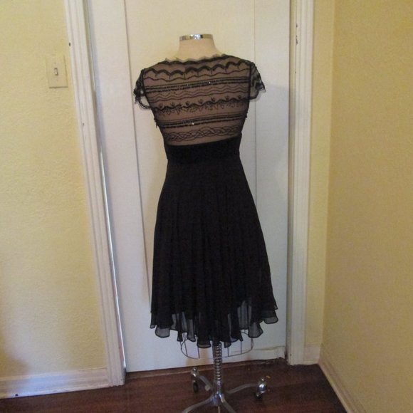 Black Beaded Cocktail Party Dress BCBG Sexy Classy 4 - Picture 5 of 8